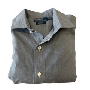 Polo Ralph‎ Lauren Mens Estate Custom Gray Dress Shirt Size 17 1/2  French Cuff